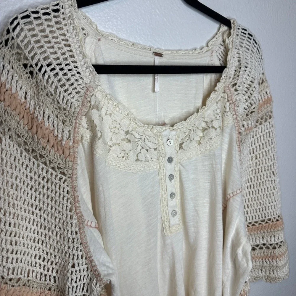 Free People Crochet Me Pullover Size Small NWT